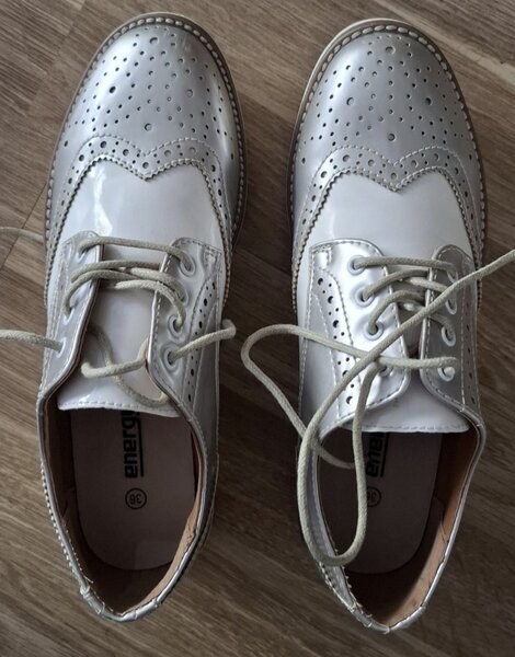 Vand pantofi eleganti de dama din piele, culoare argintie,Energy Vera Pelle